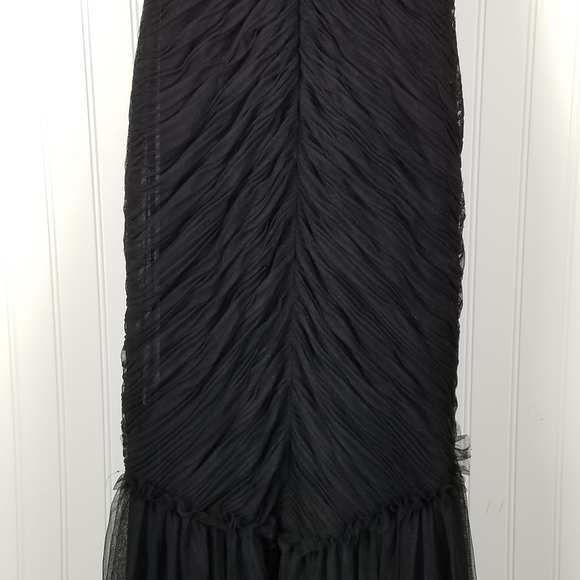Vera Wang Black Evening Gown Size 0 Sleeveless Whimsigoth Fairy Glamorous Fitted - Picture 7 of 16